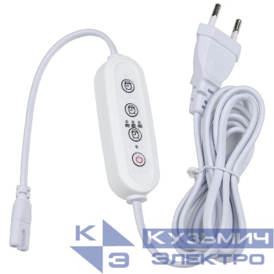 Таймер UST-E32 WHITE 2M с вилкой и разъемом L;N для фито светильника 220В 150Вт провод 2м Uniel UL-00006492