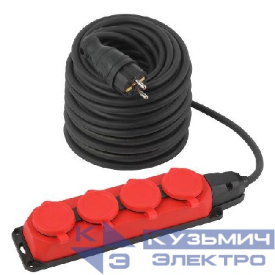 Удлинитель 4х40м с заземл. IP44 UK-4e-3x1.5-40m-IP44(KG) каучук КГ 3х1.5 Эра Б0057589