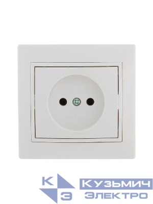 Розетка 1-м СП Mira 16А IP20 без заземл. с бел. вставкой керамика бел. LEZARD 701-0202-121