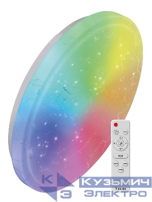 Светильник светодиодный PREMIUM FROST-RGB 75Вт 230В 3000-6500К 4400лм IP40 495х85мм настенно-потолочный управляемый с пультом ДУ с RGB подсветкой КОСМОС KSFrosRGB75W
