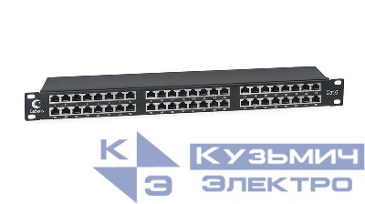 Патч-панель 19дюйм 1U 48 портов RJ45 кат.6 полностью экранир. Dual IDC высокой плотности Cabeus 8891c