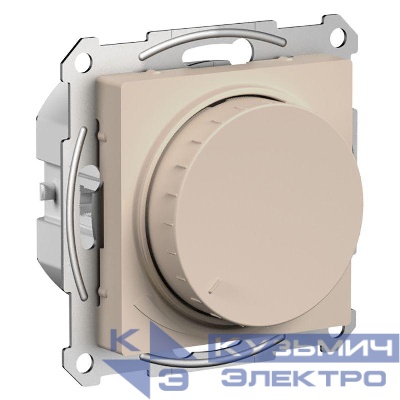 Светорегулятор поворотно-нажимной AtlasDesign (диммер) LED RC 400Вт мех. песочн. SE ATN001223