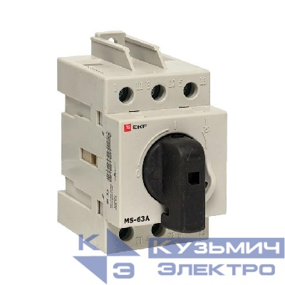 Рубильник мод. 3п MS-63A на DIN-рейку EKF ms-63d