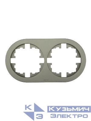 Рамка 2-м OSEN горизонт. круглая титан LEZARD 744-3700-147