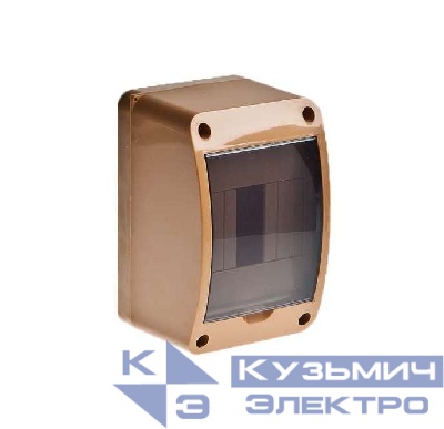 Щиток ОП Тусо 4мод. с верт. двер. 140х90х85мм корич. Рувинил 68304К