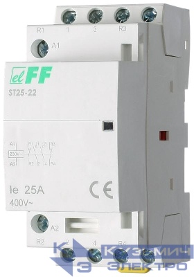 Контактор ST25-22 (2NO+2NC 4Вт 2 модуля монтаж на DIN-рейке 230В AC 25А IP20) F&F EA13.001.009