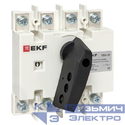 Рубильник-выключатель 4п 100А с рукояткой управления для прямой установки PowerSwitch EKF psds-100-4