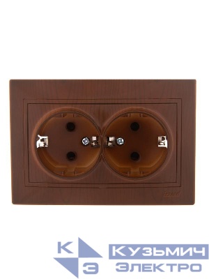 Розетка 2-м СП Mira 16А IP20 с заземл. керамика сосна LEZARD 701-0801-127