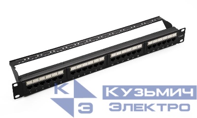 Патч-панель UTP 24хRJ-45 кат.6 1U 19дюйм SUPRLAN 10-0427