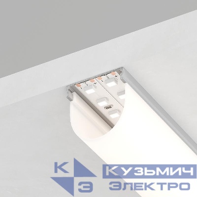 Профиль накладной круглый CAB283 24х20мм L2000 в комплекте 2 заглушки 4 крепежа алюм. серебр. FERON 10302