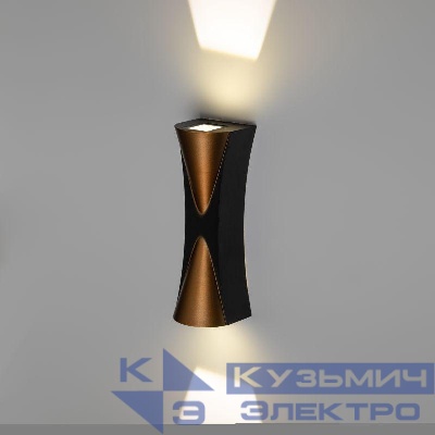 Светильник светодиодный WL43 BK+GD 6Вт 3500К для интерьера/фасадов IP54 черн./зол. Эра Б0054422