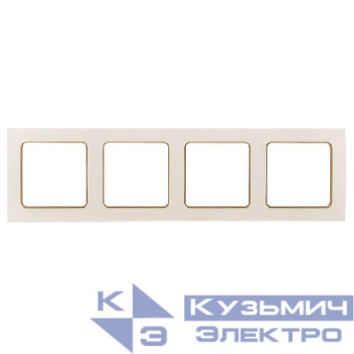 Рамка 4-м Стокгольм бел. с линией цвета шампань PROxima EKF EAM-G-303-20