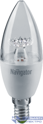 Лампа светодиодная 71 853 NLL-C37-7-230-4K-E14-CL 7Вт свеча 4000К нейтр. бел. E14 525лм 176-264В Navigator 71853