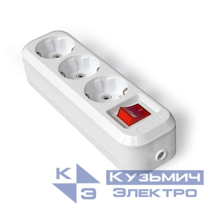 Колодка удлинителя 3-м с заземл. с выкл. АБС-пластик UNIVersal S303