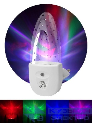 Светильник NN-619-LS-W ночник "Пузырьки" от сети с сенсором бел. ЭРА Б0019103