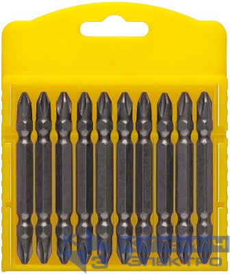 Набор бит сталь S2 профи двухсторонние 65мм PH2/PH2 блистер (уп.10шт) FIT 56782