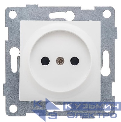 Розетка 1-м СП Ugra 16А 250В без заземл. защ. шторки механизм бел. GUSI С11Р2-001