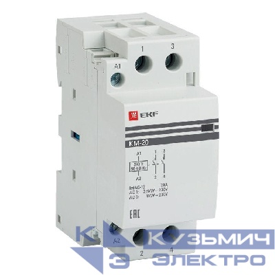 Контактор модульный КМ 20А 2NО (2 мод.) EKF km-2-20-20