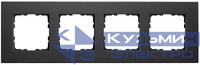 Рамка 4-м G-Metal метал. алюм. черн. Black Jasmart G1004AB