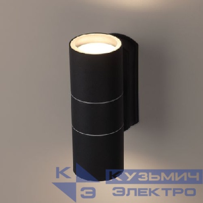 Светильник WL28 BK декор. подсветка MAX35W 2хGU10 IP54 черн. ЭРА Б0034634