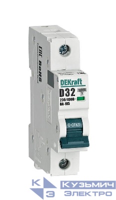 Выключатель автоматический модульный 1п D 32А 10кА ВА-105 DEKraft 13204DEK