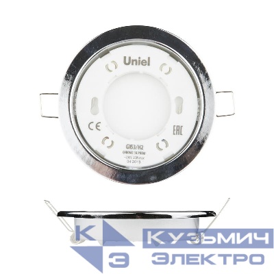 Светильник точечный GX53/H2 Chrome 10 Prom ультратонкий встраив. хром. (уп.10шт) Uniel UL-00005052