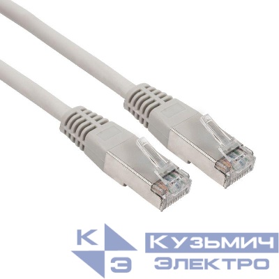 Патч-корд F/UTP кат.6 RJ45-RJ45 LSZH экранир. 5м сер. Rexant 18-8107-1