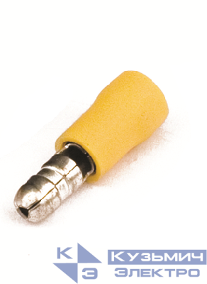 Наконечник цилинд. "вилка" 2.5-6кв.мм отв. d5 желт. (уп.50шт) DKC 2C96P