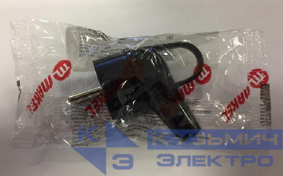 Вилка электрическая с заземл. 16А 220В черн. с кольцом Makel 10038