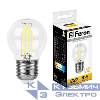 Лампа светодиодная LB-61 5Вт 2700К E27 230В FERON 25581