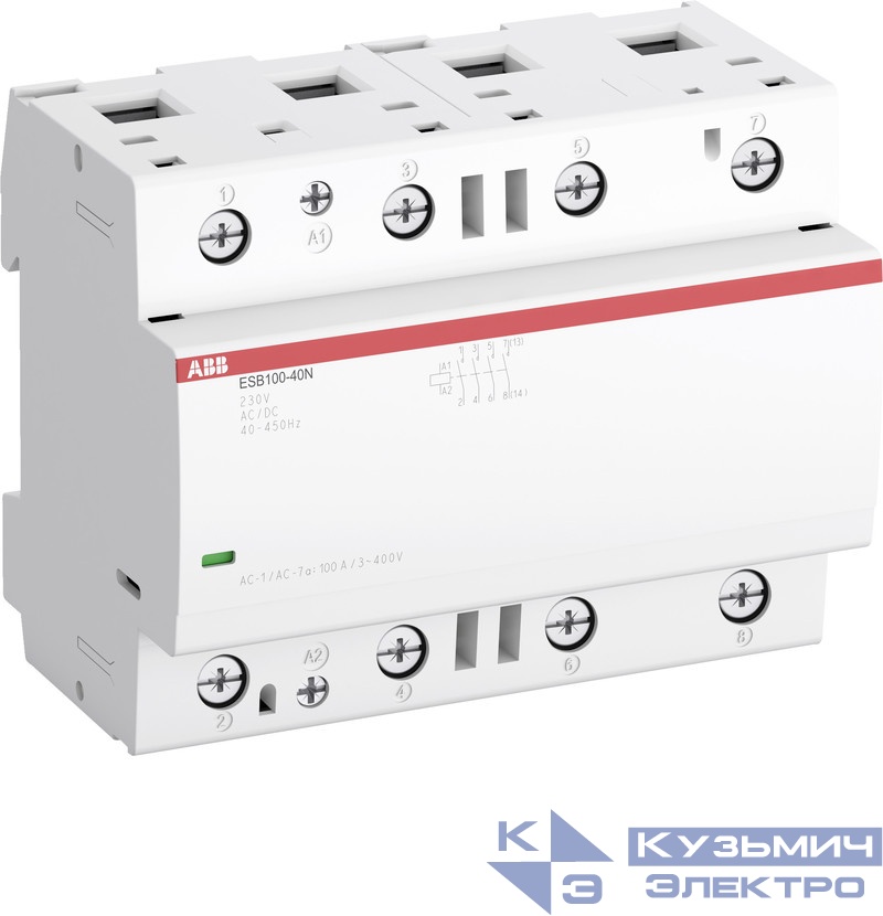 Контактор ESB100-40N-06 модульный (100А АС-1 4НО) катушка 230В AC/DC ABB 1SAE661111R0640