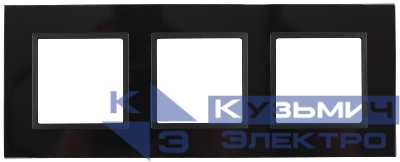 Рамка 3-м 14-5103-05 стекло Elegance черный+антрацит ЭРА Б0034510