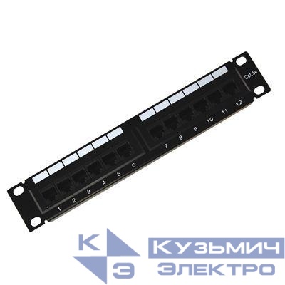 Патч-панель 10дюйм 12 портов RJ-45 CAT 5e Dual IDC Rexant 04-0025