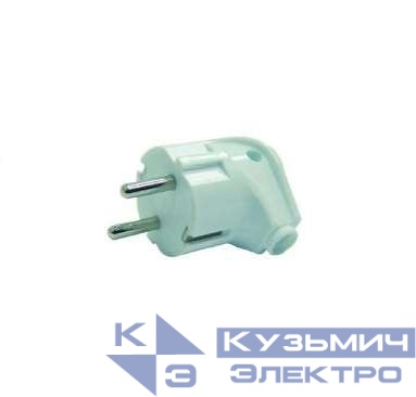 Вилка электрич. с заземл. угл. бел. Makel 10027