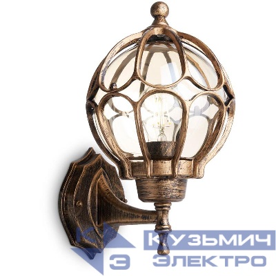 Светильник PL3701 60Вт E27 IP44 230В садово-парковый черн. зол. FERON 11349