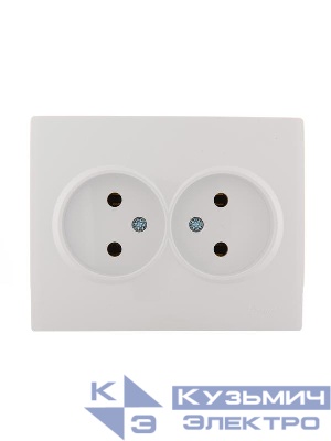 Розетка 2-м СП Karina 16А IP20 без заземл. керамика бел. LEZARD 707-0200-128