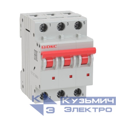 Выключатель автоматический модульный 3п D 16А 10кА MD63 YON MD63-3D16-10