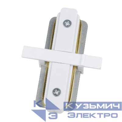 Соединитель для 2-х шинопроводов UBX-Q123 R11 WHITE 1 POLYBAG типа R прямой внутренний однофазный бел. Volpe UL-00007380
