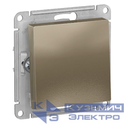 Выключатель 1-кл. СП AtlasDesign 10А IP20 (сх. 1) 10AX с самовозвратом механизм шампань SE ATN000515