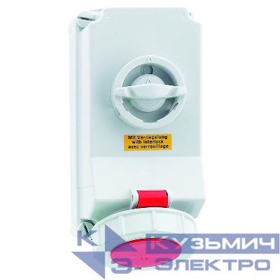 Розетка настенная 32А 4п 3ч 380+440В IP67 с блокировк. Quick-Connect для рефрижераторн. контейнеров Bals 16050