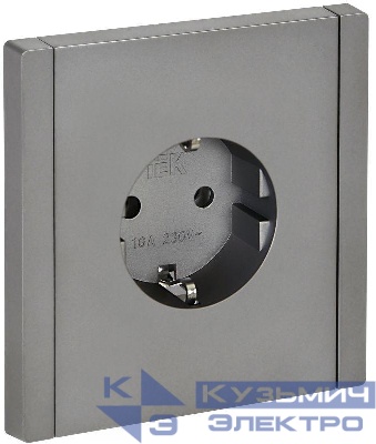 Розетка СП FORTE&PIANO FP516 16А с заземл. без защ. шторок винт. крепл. сталь IEK FP-R11-16-K46