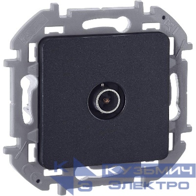 Розетка телевизионная TV Inspiria 2дБ 0-2400мГц с топологией "звезда" механизм антрацит IEK 673853