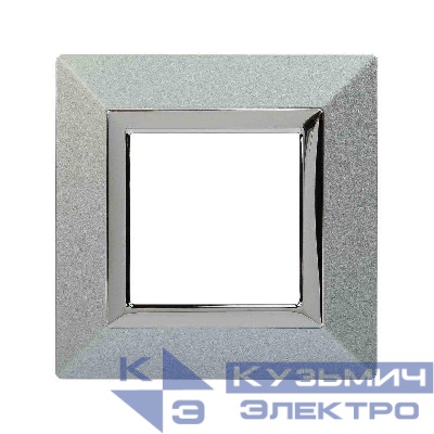 Рамка 1-м 2мод. Avanti метал. свет. серебр. DKC 4404852