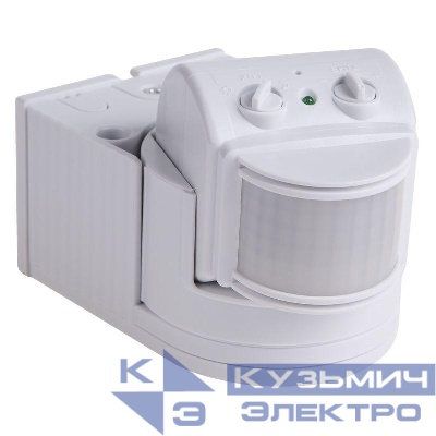 Датчик движения настенный ДДС 04 180град. 1200Вт 10-2000Лк 12м 10-420сек IP44 Rexant 11-9212