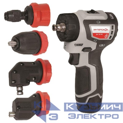Дрель-шуруповерт акуумуляторная бесщеточн. ДА-10/12В 36 КомбиМАКС (Li-ion сумка 2 аккум. 2А.ч 4 насадки) ИНТЕРСКОЛ 687.2.2.78
