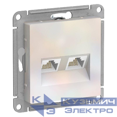 Розетка компьютерная 2-м AtlasDesign RJ45 кат.5E механизм жемчуж. SE ATN000485