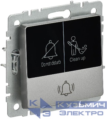 Кнопка звонка BRITE 10А ВС10-1-9-БрС для отелей с индик. механизм сталь IEK BR-V14-2-10-K46