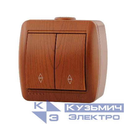 Переключатель проходной 2-кл. ОП Nata 10А сосна LEZARD 710-0800-106