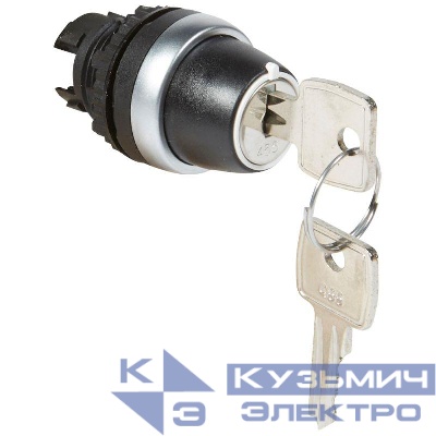 Головка переключателя с ключом 455 ручка 3полож. с фикс. 90град. (1 извл.-0 извл.-2 извл.) 9-12-3час черн. Osmoz Leg 023963