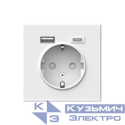 Розетка ArtGallery 16А с 2-мя заряд. устройствами USB A+C 5В/2.4А/3А 2х5В/1.5А механизм лотос SE GAL001332